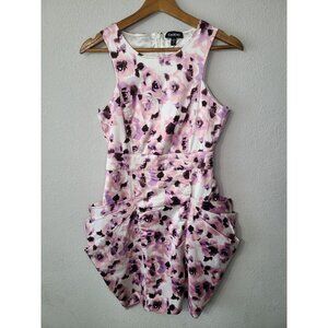 Bebe Dress Floral Print Cowl Pockets Size S